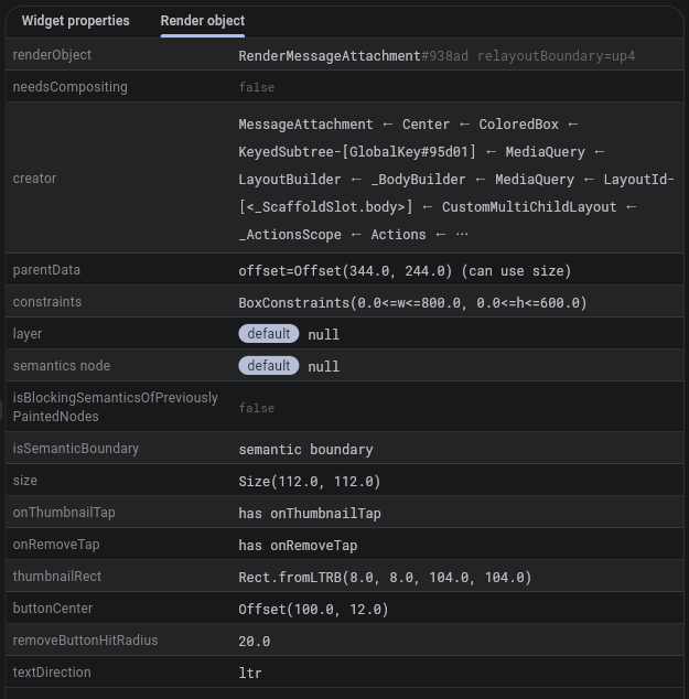 Message Attachment Debug Properties